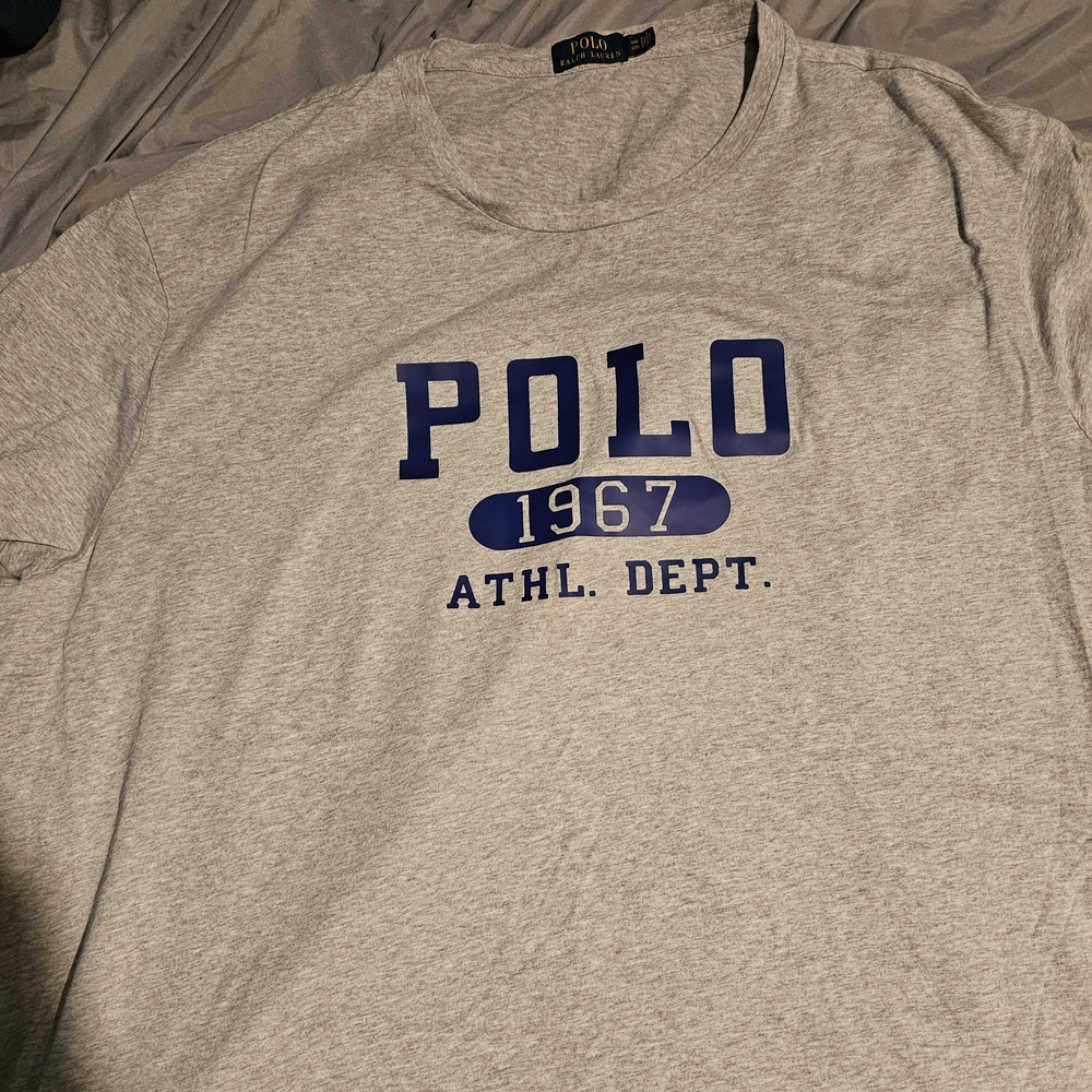 Ralph Lauren Gray and Blue Short Sleeve Tee